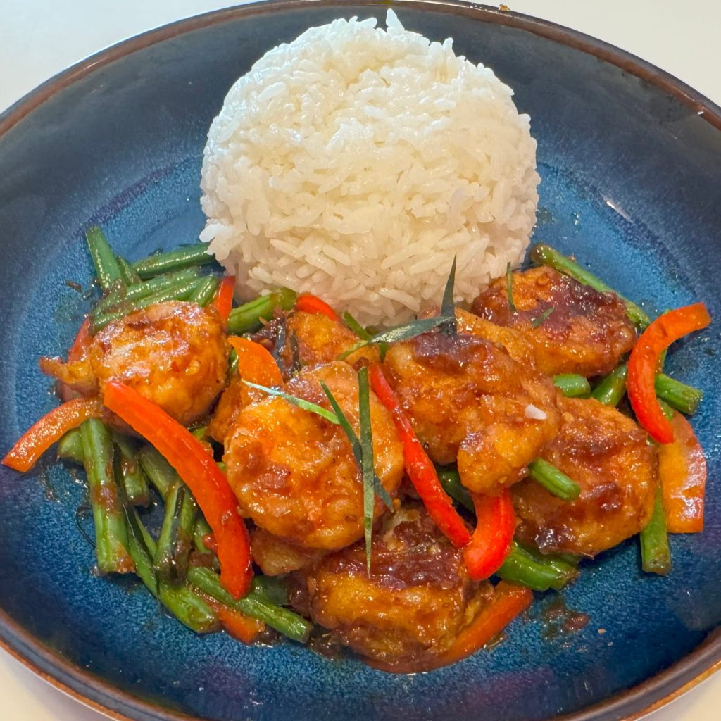 stir-fry red curry shrimp