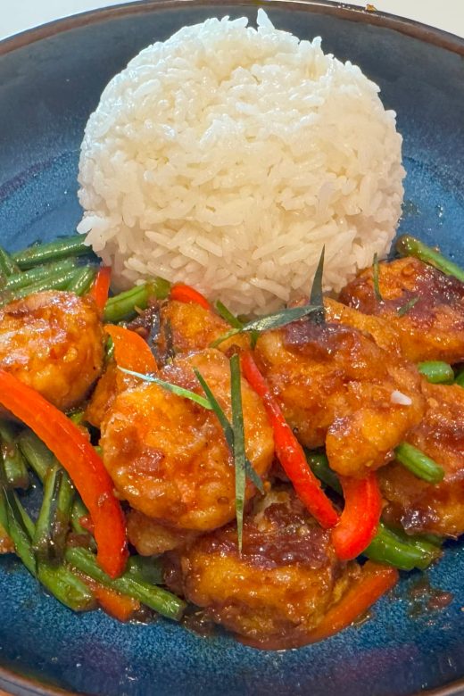 stir-fry red curry shrimp