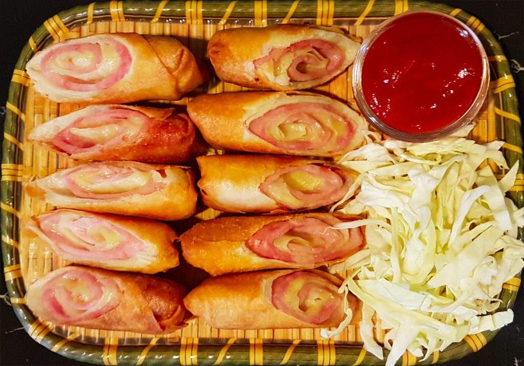ham and cheese spring rolls