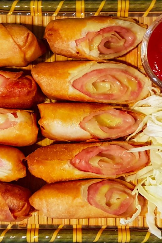 ham and cheese spring rolls
